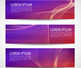 Purle business banner vector set 03