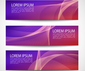 Purle business banner vector set 04