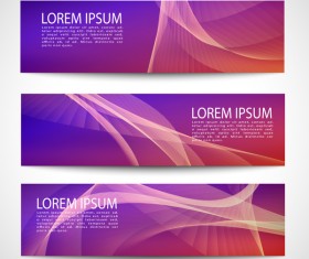 Purle business banner vector set 05