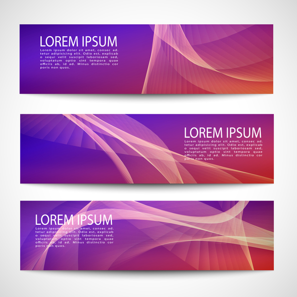 Purle business banner vector set 05