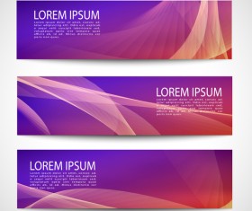 Purle business banner vector set 06