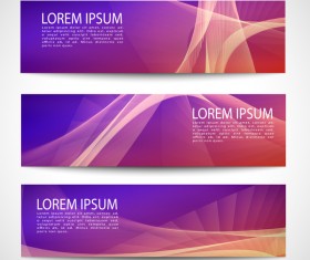 Purle business banner vector set 07