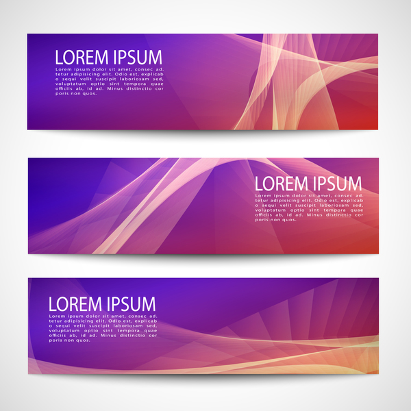 Purle business banner vector set 07