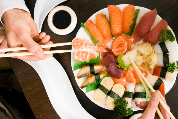 Raw sashimi platter sushi HD picture