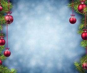 Red christmas ball with blurs background vector