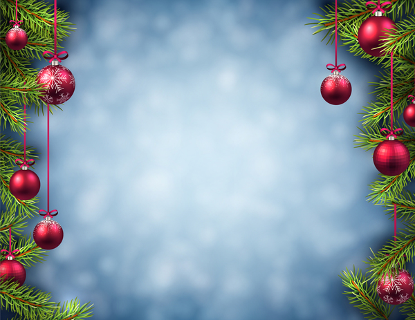 Red christmas ball with blurs background vector free download