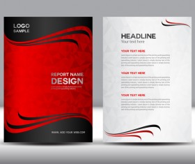 Red cover brochure flyer template vector