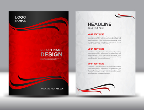 Red cover brochure flyer template vector