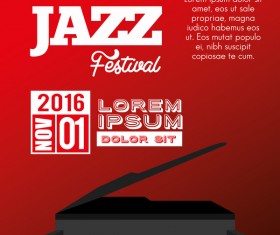 Red jazz music background vector