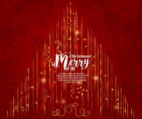 Red styles 2017 merry christmas card vector
