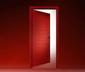 Red wall with red door HD picture