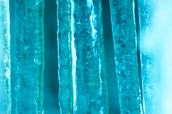 Reflected light of the icicle Stock Photo