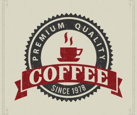 Retro coffee labels design vectors set 02