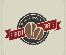 Retro coffee labels design vectors set 03