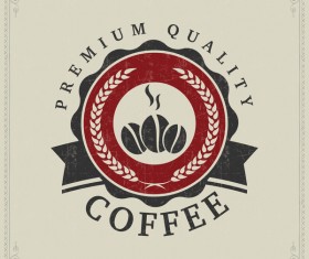 Retro coffee labels design vectors set 04