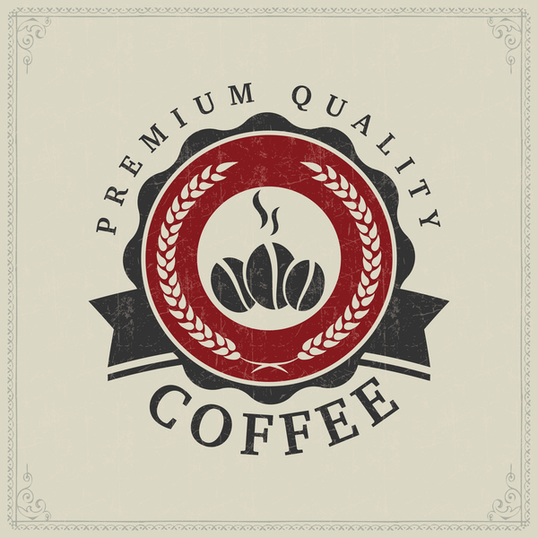 Retro coffee labels design vectors set 04