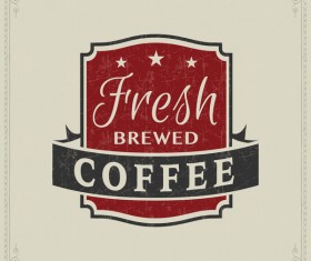 Retro coffee labels design vectors set 05