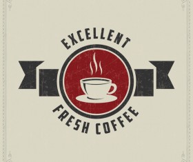 Retro coffee labels design vectors set 07