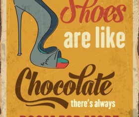 Retro shoes poster template vector 02