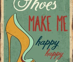 Retro shoes poster template vector 04