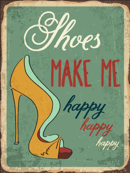 Retro shoes poster template vector 04