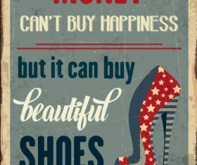 Retro shoes poster template vector 05