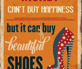 Retro shoes poster template vector 06