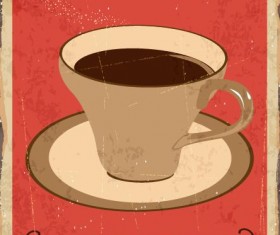 Retro with vintage coffee poster template vector 02