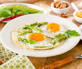 Rich delicious fried egg breakfast