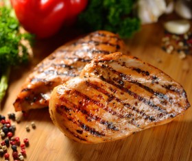 Roast chicken with vegetables HD picture