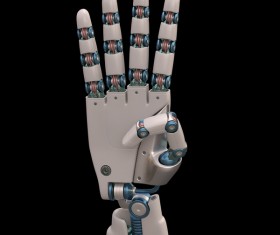 Robot hand bending the thumb Stock Photo