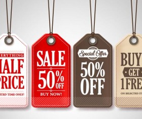 Sale tags set vector 01