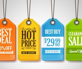 Sale tags set vector 02