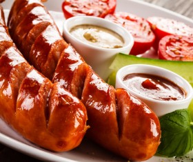 Sauce Vegetables Grilled sausage HD picture 01