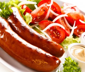 Sauce Vegetables Grilled sausage HD picture 04