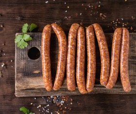 Sausage on the cutting board Stock Photo 01