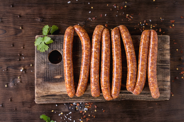 Sausage on the cutting board Stock Photo 01