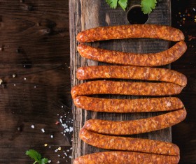 Sausage on the cutting board Stock Photo 02