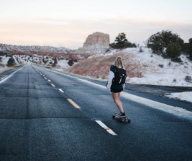 Shannon Kelley-Skateboarding girl road