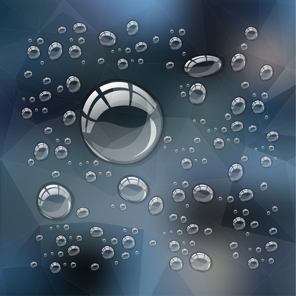Shining water drop with polygon background vector 02