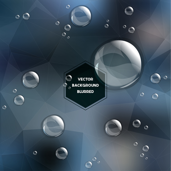 Shining water drop with polygon background vector 04