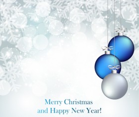 Shiny christmas ball with snow halation background vector