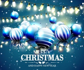 Shiny light bulb with christmas ball vector card