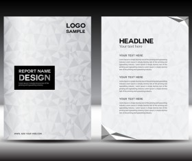 Silver cover brochure flyer template vector