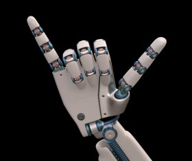 Six of the Robot hand Stock Photo