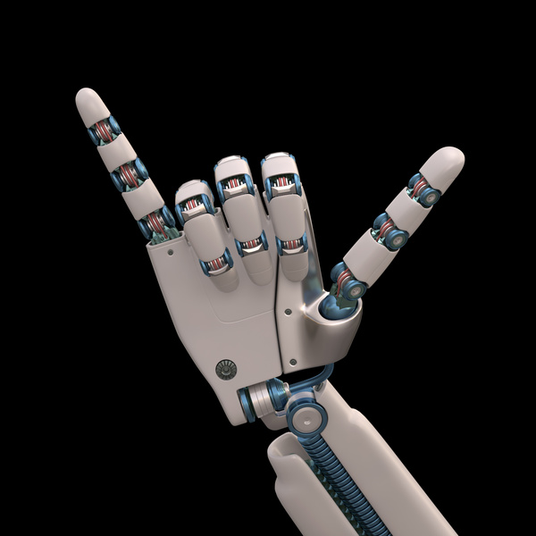 Six of the Robot hand Stock Photo