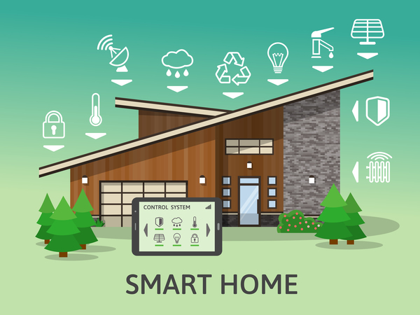 Smart home flat template vector 01