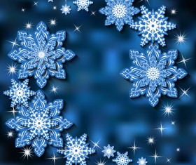 Snowflake background with christmas and new year vector