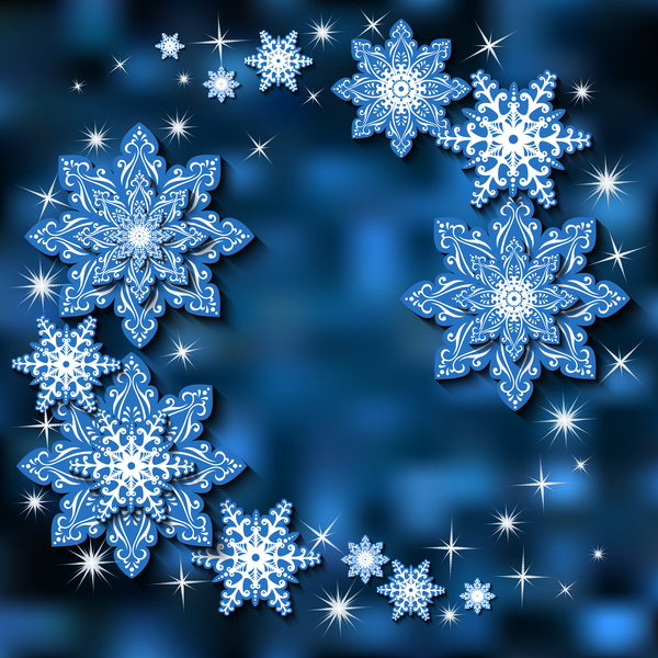 Snowflake background with christmas and new year vector