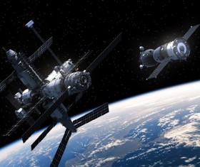 Space satellite in orbit satellite HD picture
